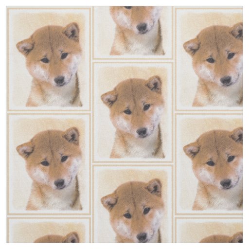Shiba Inu (Red) Painting - Original Dog Art Fabric