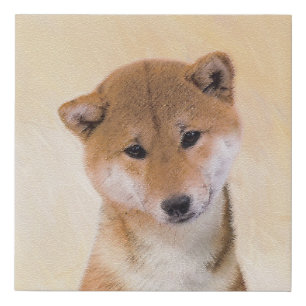 Shiba Inu (Red) Painting - Original Dog Art Faux Canvas Print