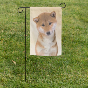 Shiba Inu (Red) Painting - Original Dog Art Garden Flag