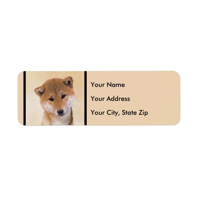 Shiba Inu (Red) Painting - Original Dog Art Label (Front)
