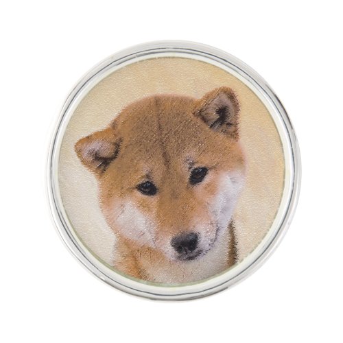 Shiba Inu Red Painting _ Original Dog Art Lapel Pin