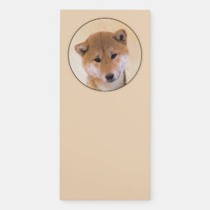 Shiba Inu (Red) Painting - Original Dog Art Magnetic Notepad