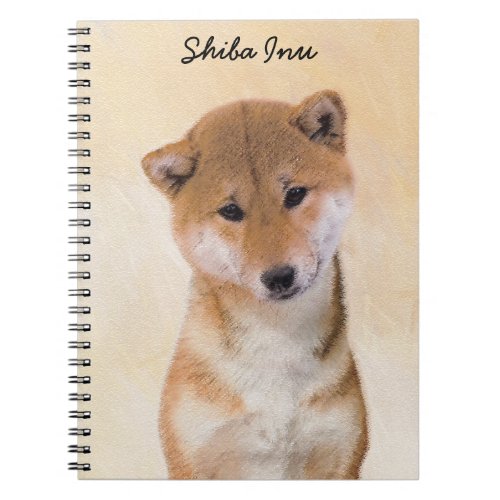 Shiba Inu Red Painting _ Original Dog Art Notebook