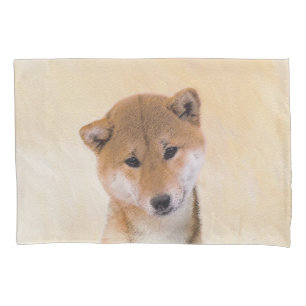 Shiba Inu (Red) Painting - Original Dog Art Pillow Case