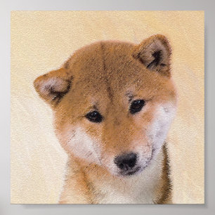 Shiba Inu (Red) Painting - Original Dog Art Poster