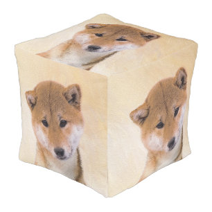 Shiba Inu (Red) Painting - Original Dog Art Pouf