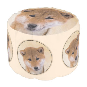 Shiba Inu (Red) Painting - Original Dog Art Pouf