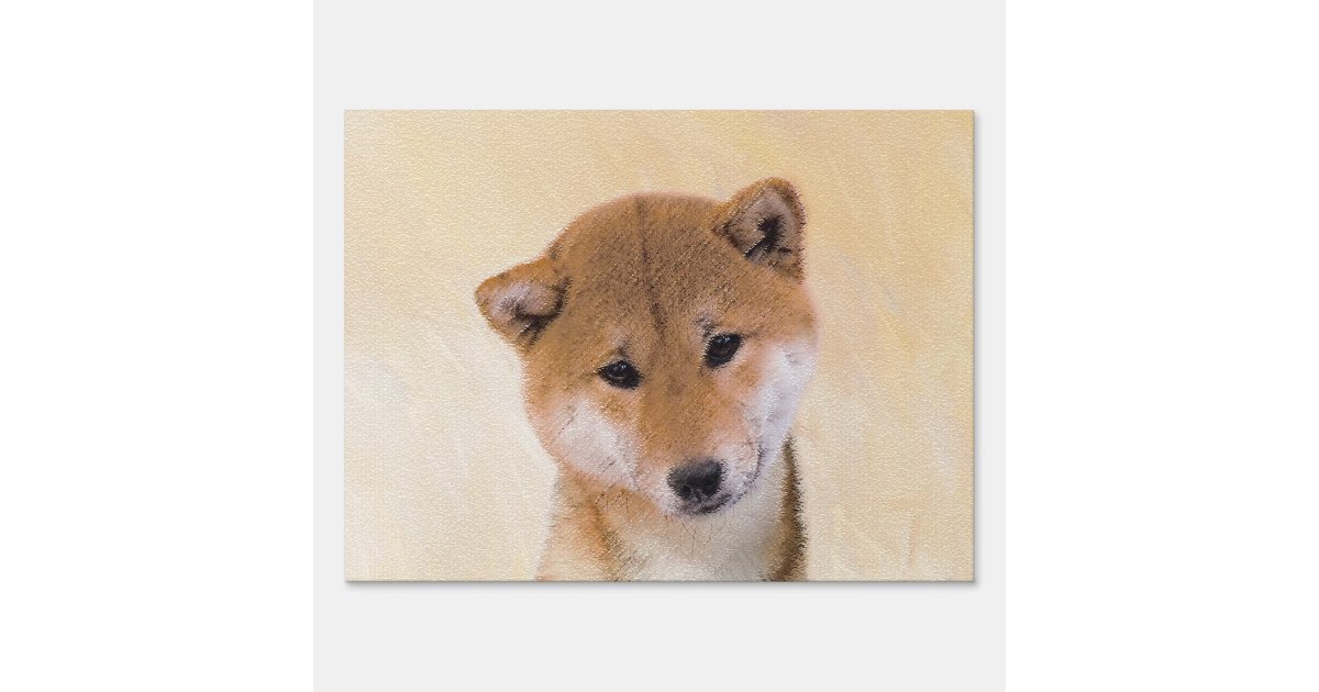 Shiba Inu Red Painting Original Dog Art Sign Zazzle Com