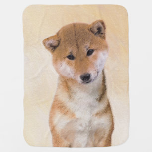 Shiba Inu (Red) Painting - Original Dog Art Stroller Blanket