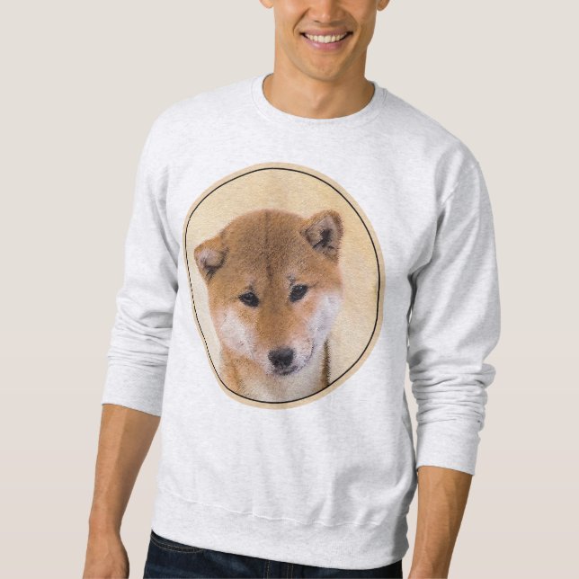 Shiba Inu (Red) Painting - Original Dog Art Sweatshirt (Front)