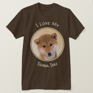 Shiba Inu (Red) Painting - Original Dog Art T-Shirt