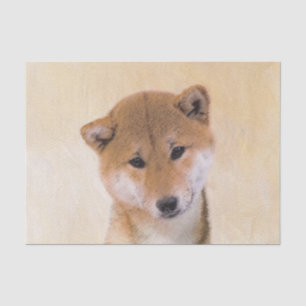 Shiba Inu (Red) Painting - Original Dog Art Tissue Paper