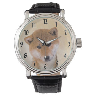 Shiba Inu (Red) Painting - Original Dog Art Watch
