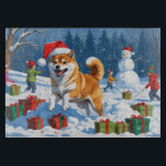 Shiba Inu Running in Snow with Christmas Hat Cutting Board<br><div class="desc">A spirited Shiba Inu runs joyfully through the snowy winter scene,  wearing a festive red Christmas hat. This charming design highlights the breed’s foxlike face,  curled tail,  and confident personality while capturing the warmth and joy of the holiday season. A delightful winter moment full of festive cheer.</div>
