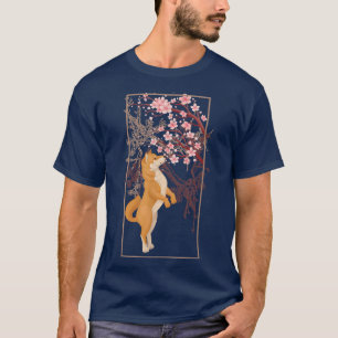 Shiba Inu Sakura Cherry Blossoms Japanese Dog Love T-Shirt