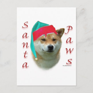 Shiba Inu Santa Paws Holiday Postcard