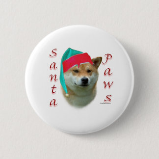 Shiba Inu Santa Paws Pinback Button