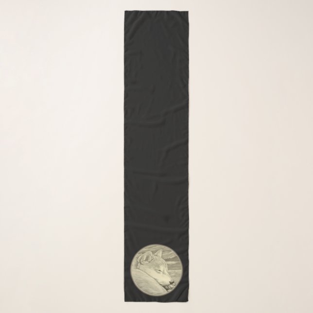 Shiba Inu Scarf Shib Inu Dog Art Scarves Gifts (Front)