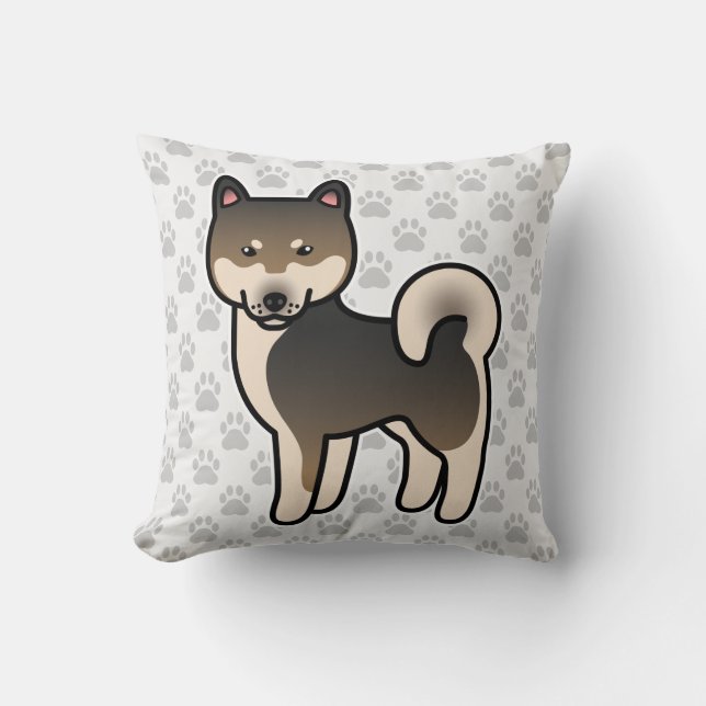 Shiba Inu Sesame Throw Pillow (Front)