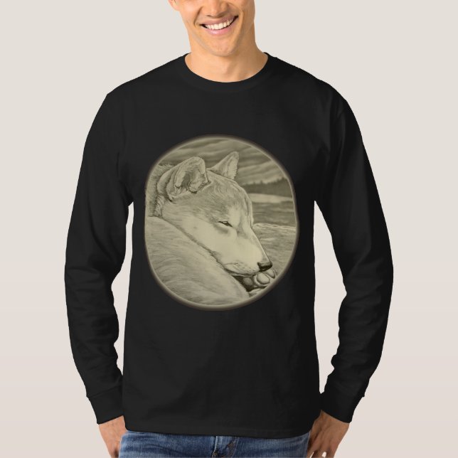Shiba Inu Shirts Art Men's Shirt Dog Art Shirts (Front)