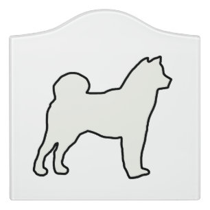 Shiba Inu silhouette cream Door Sign