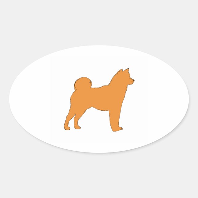 Shiba Inu silo color.png Oval Sticker (Front)