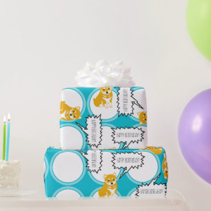 Shiba Inu Speech Bubbles Happy Birthday W Paper