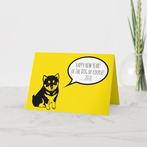 Shiba Inu Speech Bubbles Happy New custom Year HGC Holiday Card