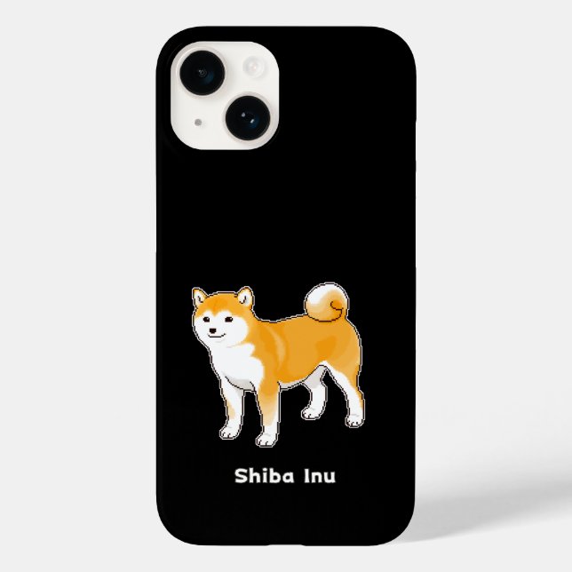 Shiba Inu Standing With A Gentle Smile Pixel Art Case-Mate iPhone Case (Back)