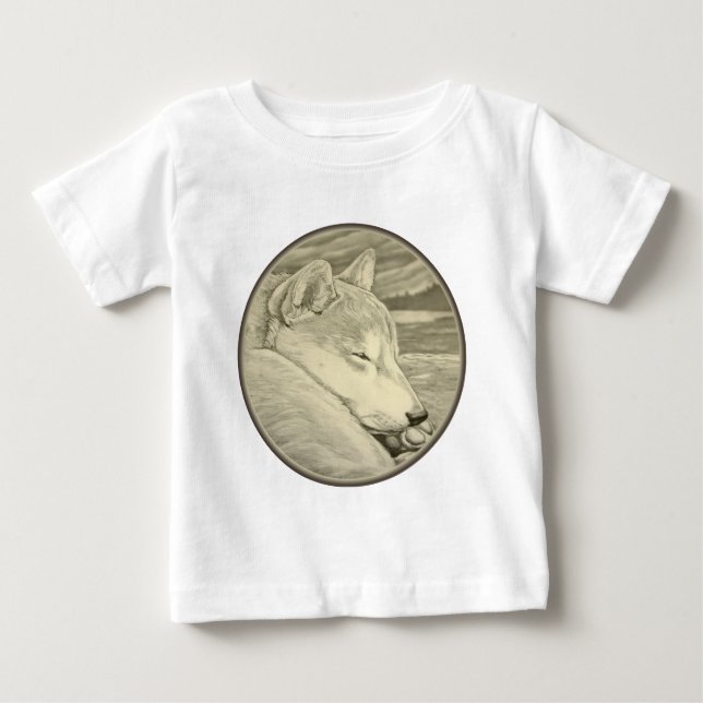 Shiba Inu T-shirt Art Baby's Dog Lover Shirts Gift (Front)