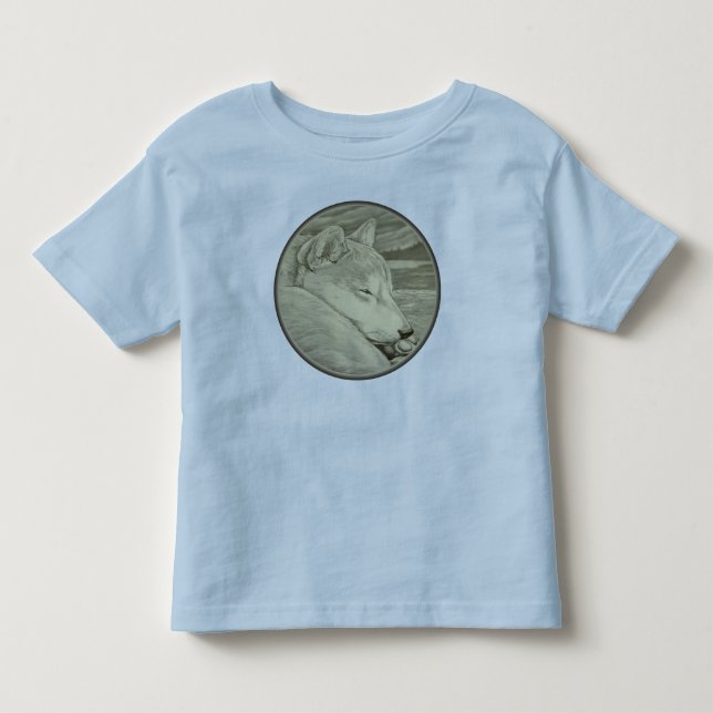 Shiba Inu T-shirt Art Kid's Dog Lover Shirts Gift (Front)
