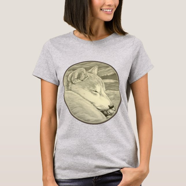 Shiba Inu T-shirt Organic Lady's Shirt Dog Shirts (Front)