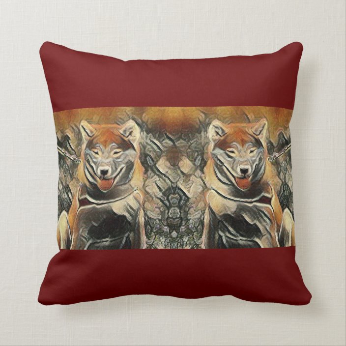 shiba throw pillow