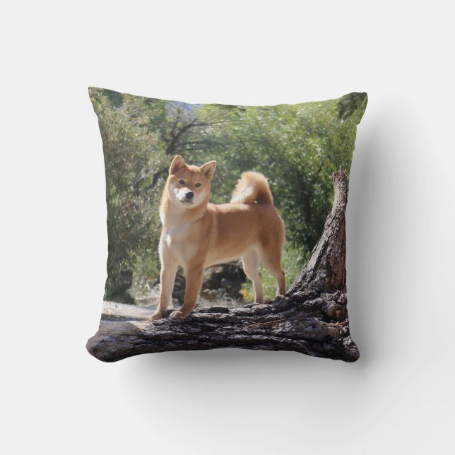 Shiba Inu Throw Pillow (Front)