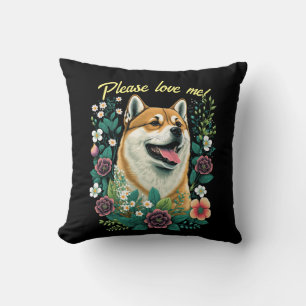 Shiba Inu Throw Pillow & Customizable Text