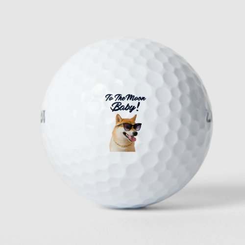 Shiba Inu To The Moon Cryptocurrency Coin SHIB Golf Balls