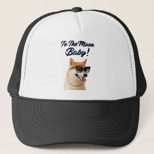 Shiba Inu To The Moon Cryptocurrency Coin SHIB Trucker Hat