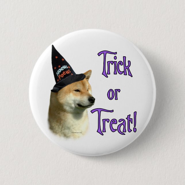 Shiba Inu Trick Button (Front)