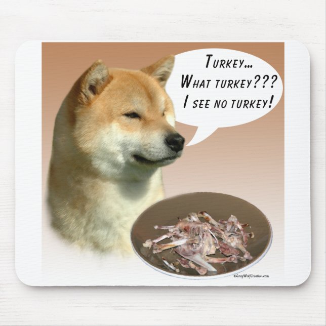 Shiba Inu Turkey Mouse Pad (Front)