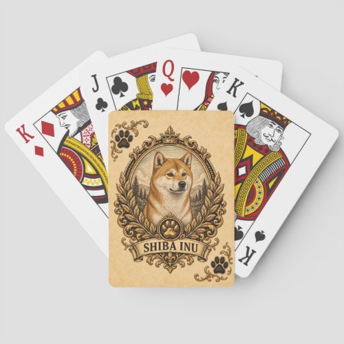 Shiba Inu, Vintage Heritage Dog Poker Cards