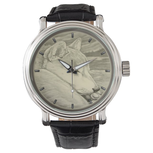 Shiba Inu Watch Dog Lover Shiba Inu Wrist Watch (Front)