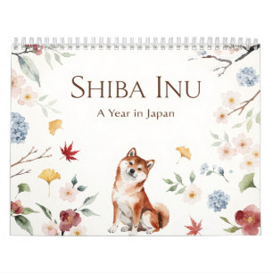 Shiba Inu Watercolor Calendar – Seasons