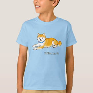 Shiba Inu With A Light Blue Collar Pixel Art T-Shirt