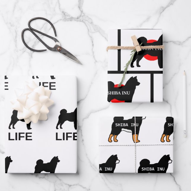 shiba inu wrapping paper sheets (Front)