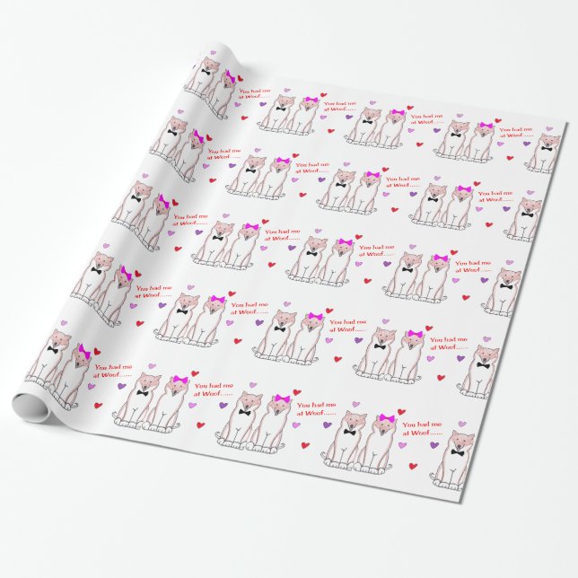 Shiba Inu You Had Me At Woof.... Wrapping Paper (Unrolled)