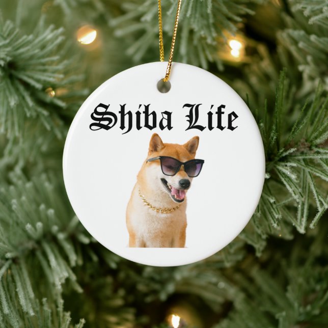 Shiba Life Ceramic Ornament (Tree)