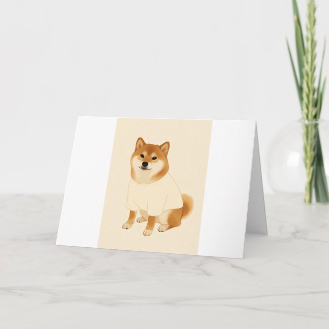 Shiba Moon Rabbit Night Greeting Card