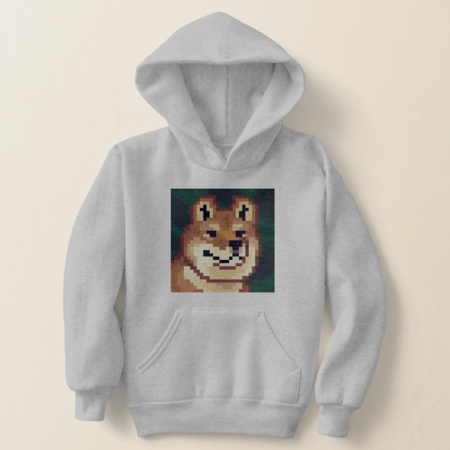 Shiba pixel art hoodie (Laydown)