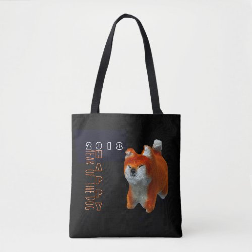 Shiba Puppy 3D Digital Art Dog custom Year Tote B