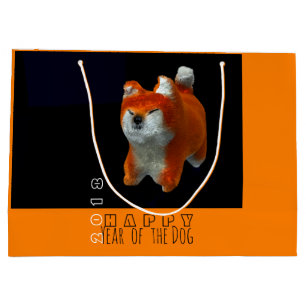Shiba Puppy 3D Digital Art Dog Year 2018 LGift B2 Large Gift Bag